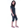 thumbnail image 4 of Moomaya Ensemble de Nuit Uni pour Femmes avec Capri en Coton Tenue de Nuit 2 Pcs Chemises de Nuit-R9X, 4 of 6