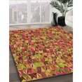 thumbnail image 3 of Ahgly Tapis d'Intérieur Lavable en Machine Carré Transitionnel Orange Or, 7 Pieds Carré, 3 of 7