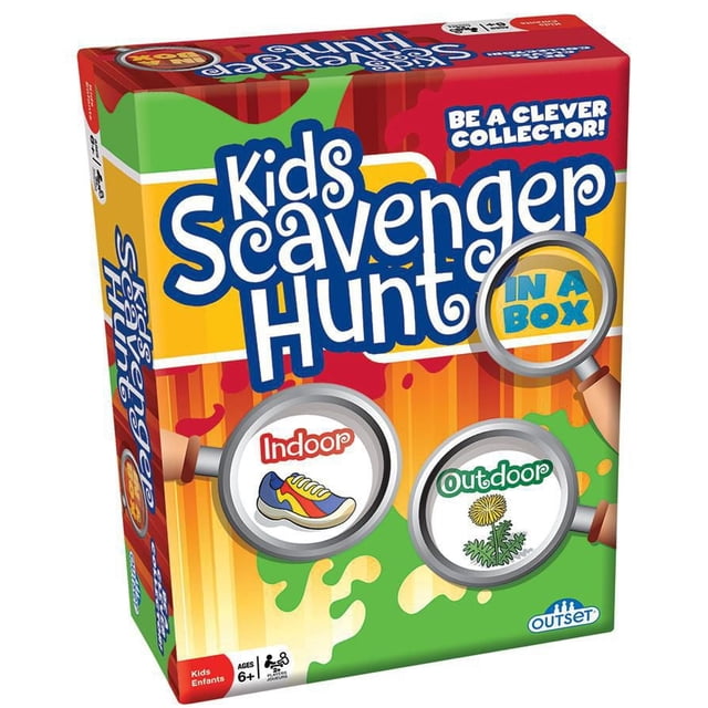 Boîte de Jeu de Chasse au Trésor pour Enfants au design Coloré avec Loupes Mettant en Valeur des options de Jeu Intérieures et Extérieures, Incluant une Espadrille et un Pissenlit, Conçue pour le Jeu Actif à l'Intérieur Ou à l'Extérieur, Convient aux 6 Ans et Plus, par Outset Media.