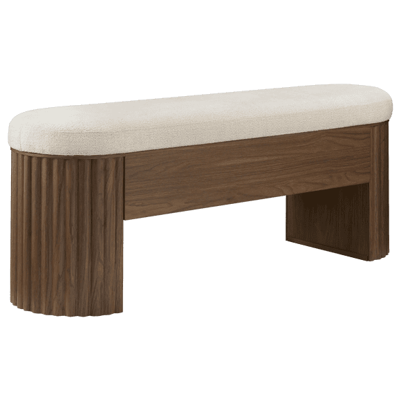 Bouclair Walnut Cozy Wooden Bench with Soft Cushion