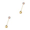 thumbnail image 3 of Transemion 1/2/3/5 Cartoon Adorable Restaurant Hotel Tableware Portable Washable Stainless Steel Stirring Mixing Dinnerware Cake Flatware Candy Spoon Rainbow 2PCS, 3 of 6