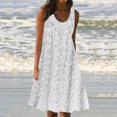 thumbnail image 2 of Mrat Robe Courte à Imprimé Floral pour Femmes, Tenue d'Intérieur, Col Rond, Sans Manches, Grande Taille, Robe de Nuit, Robes Élégantes P-108 Blanc 3TG, 2 of 8