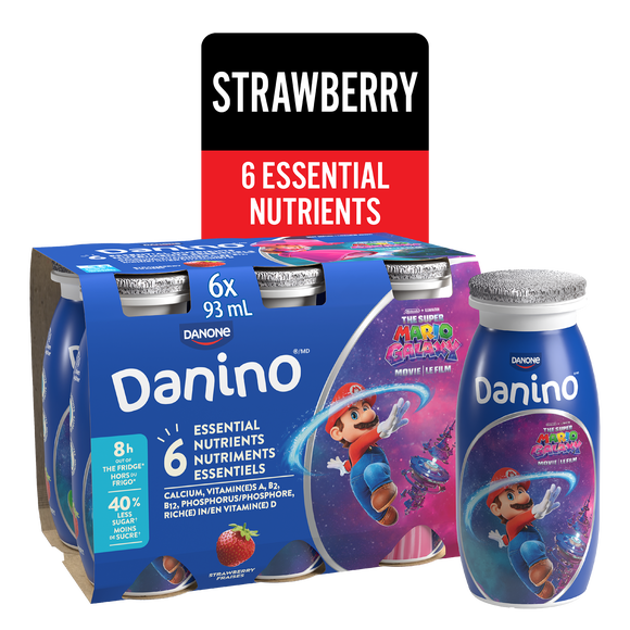 Danino Kids Yogurt Drink, Strawberry, Paw Patrol, 6x93ml