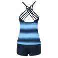 thumbnail image 4 of Betiyuaoe Women's Tankini Swimsuits Plus Size Print Strappy Back Set Two Piece Swimdress Bathing Suits, 4 of 7