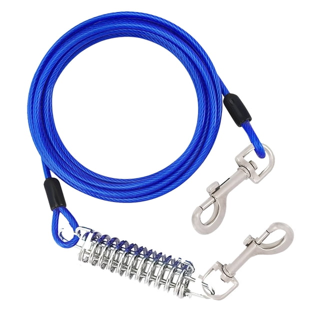 Heavy Duty Dog Tie Out 8m Long Leash with Spring Swivel Clips Durable Runner Chain for Outdoor Yard Camping