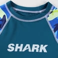 thumbnail image 4 of PMVFHDE Boys' Quick-Dry Two-Piece Swim Set Short Sleeve Rash Guard and Trunks with UPF 50+ Sun for Beach Pool Hot Spring Activities Blue,7-8 Years, 4 of 8