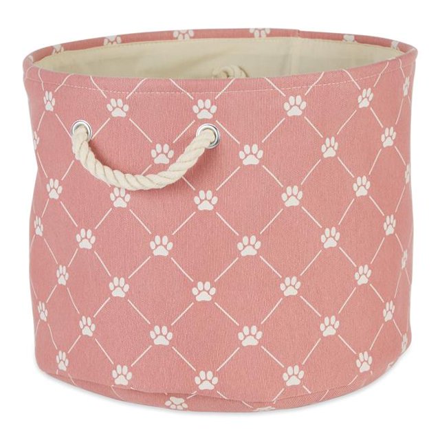 Design Imports CAMZ14252 Bac Rond en Polyester Treillis Patte pour Animaux, Rose