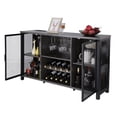 thumbnail image 1 of KFFKFF 47 Inch Commercial Bar Storage, Beverage Stand for Spirits & Glassware, Dining Room Storage Unit with Wine Holder, Independent Rustic Wooden Beverage Cabinet, 1 of 8