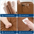 thumbnail image 4 of Yiwa High Back Nursery Glider Rocker Swivel Chair with Adjustable Footrest Soft Padding Solid Wood Legs and Two Side Pockets for Bedroom and Living Room, 4 of 8