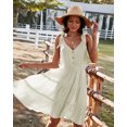 thumbnail image 1 of YNIQUE Womens Summer Casual Spaghetti Strap Smocked Ruffled Vacation Mini Dress, 1 of 6