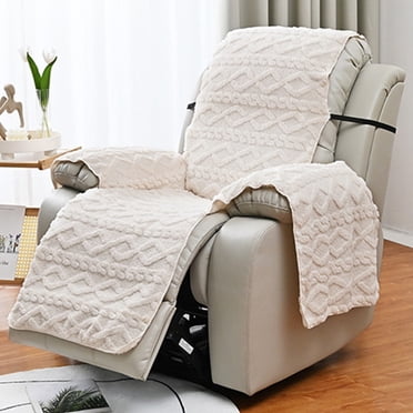 Special Offer! Velvet Recliner Chair Cover Recliner Sofa Covers Nonslip Recliner Sofa Covers Sofa Furniture Protector With Elastic Straps Beige