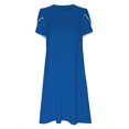 thumbnail image 4 of Lenago Robes Longues d'Été Grande Taille pour Femmes Mode Femmes Décontracté Aguichant Col en V Imprimé Été Manches Courtes Poches Robe Fête Plage Robes en Liquidation, 4 of 6