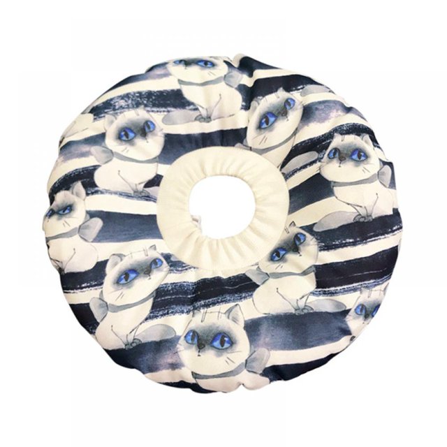 Pet Elizabeth Collar Adjustable Neck Collar Cotton Waterproof Pet Cone E-Collar With Cute Pattern For Cat And Dog