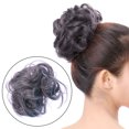 thumbnail image 2 of FRCOLOR Chignon Perruque Ondulé Synthétique Extension de Chignon pour Usage Durable à Long Terme Argent Parfait pour Séances Photo de Fête et Rassemblements 1 Pce, 4.92"X4.92"X0.59 Pouces, 2 of 4