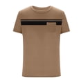 thumbnail image 3 of Men Oversized T Shirts Casual Loose Short Sleeve Crew Neck Tee Shirt Striped Color Block Tops with Pocket, 3 of 4