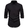 thumbnail image 2 of Chemise à Manches Longues pour Hommes Homme Décontractée Mode Col Rabattu Bouton Chemise à Manches Longues Blouse Chemises à Manches Longues pour Hommes, 2 of 8