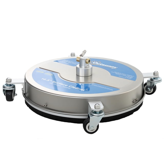 CoSoTower Nettoyeur de Surfaces à Pression de 16 Pouces avec 4 Roues, Nettoyeur de Surfaces en Acier Inoxydable à Puissance avec Raccord Rapide de 1/4 Pouces, 2 Baguettes d'Extension, 3600 PSI, Argent