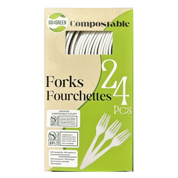 Fourchettes compostables Go4Green, ensemble de 24