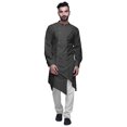 thumbnail image 1 of Atasi Button Down Long Kurta For Men Solid Chinese Collar Casual Ethnic Kurtas-X-Large, 1 of 6