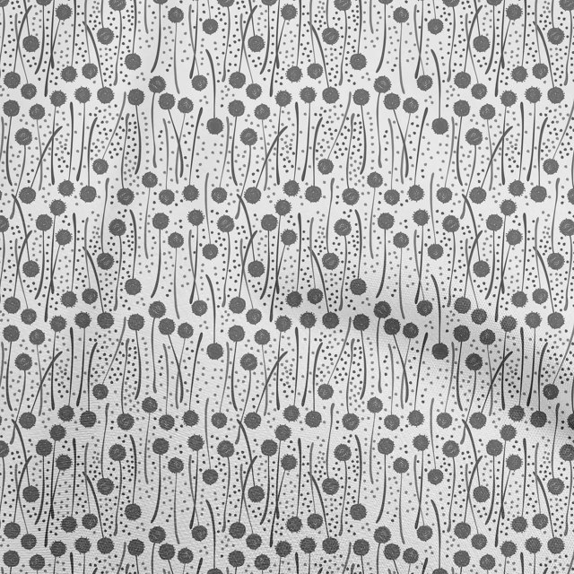 oneOone Cotton Poplin Gray Fabric Abstract Floral Sewing Material Print Fabric By The Yard 56 Inch Wide