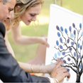 thumbnail image 3 of Abbracc Large Wedding Thumbprint Tree Guest Book 12x16" Blue, 3 of 7