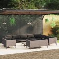 thumbnail image 1 of vidaXL 13 Piece Garden Lounge Set with Cushions Poly Rattan Dark Grey, 1 of 5