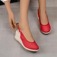 thumbnail image 4 of Penkiiy Sandales Compensées pour Femmes Espadrilles Bout Fermé Slingback Bride à Boucle Confortables Décontractées d'Été Plateformes 36 Rouge, 4 of 9