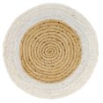 thumbnail image 1 of 5 Ft Round White & Natural Jute Area Rug, Hand-Woven, Reversible, Farmhouse Boho Style, Durable & Pet-Friendly Rug for Living Room, Dining Room, and Bedroom, 1 of 5
