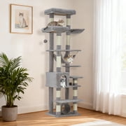 AKDSteel 74" Tall Cat Tree For Large Cat, Heavy Duty Cat Tower With 6 Sisal Scratching Posts, Large Top Perch, Interactive Toys And Cozy Cat House, Perfect For Big Adult Indoor Cats