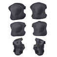 thumbnail image 1 of Ensemble de 6 Pcs Équipement de Protection pour Enfants Sports Protège-Poignet Coude Genou Rouleau avec Coussinets Ajustables pour Patinage Planche à Roulettes Vélo, Noir, 1 of 7