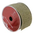 thumbnail image 1 of Northlight Faded Green and Brown Burlap Christmas Wired Craft Ribbon 2.5" x 10 Yards, 1 of 3