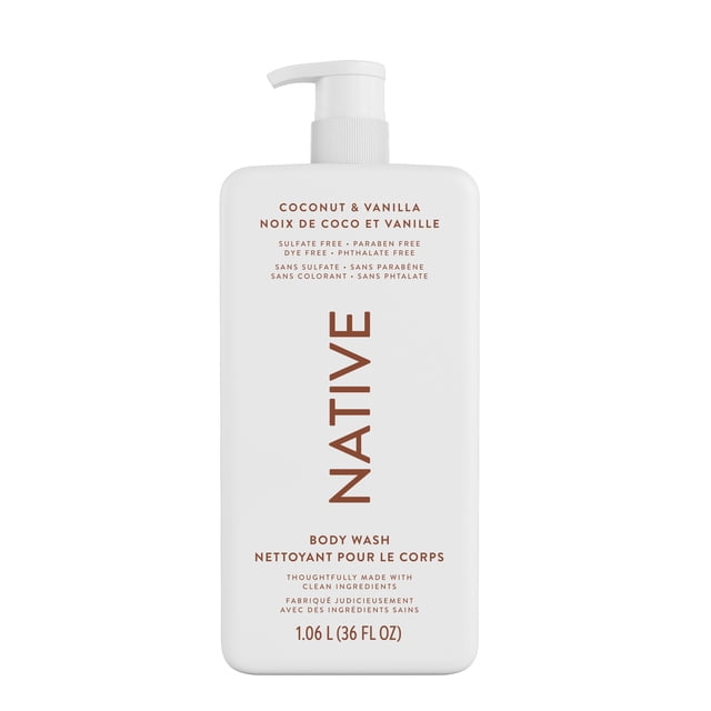 Native Gel Douche Naturel, Noix de Coco & Vanille, Sans Sulfates, Sans Parabènes