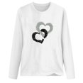 thumbnail image 4 of IROINID Liquidation Hauts à Manches Longues pour Femmes T-shirt Imprimé Décontracté Col Rond Ample Blouse, Blanc, 4 of 5