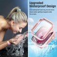 thumbnail image 3 of XiHAMA Waterproof Case Compatible with Apple Watch SE (2nd Gen) Series 6 5 4 Screen Protector, Tempered Glass Hard PC Bumper Face Cover, 3 of 7