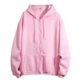 thumbnail image 1 of Chandail à Capuchon Femme Automne Uni à Fermeture Éclair Chandail à Capuche de Base Veste à Capuche Tendance Mode Urbaine Grande Taille Disponible Chandail à Col Rond Femme Rose m, 1 of 3