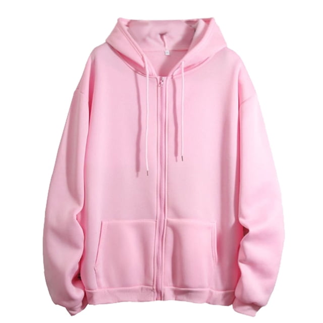 Chandail à Capuchon Femme Automne Uni à Fermeture Éclair, Chandail à Capuchon de Base Rose, Coupe Décontractée avec Cordon de Serrage Ajustable, Poche Kangourou avant et Fermeture Éclair. Fabriqué en Tissu Doux et Léger, Convient à la Superposition Ou aux Tenues Décontractées. Idéal pour le Mode Urbaine pour Femmes et Offert en Tailles plus.