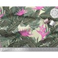 thumbnail image 2 of Soimoi Tissu en Coton Cambric Imprimé Floral & Feuilles Tropical au Mètre 42 Pouces de Large, 2 of 3
