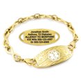 thumbnail image 1 of MedicEngraved Yellow Gold Stainless Steel Custom Medical Alert Bracelet - 6mm Infinity Link, 1 of 7
