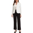 thumbnail image 2 of INSPIRE CHIC Blazer de Travail pour Femme Col à Revers Veste à Manches Longues Blazer de Complet Blanc P, 2 of 6