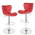 thumbnail image 1 of Bronte Living Leatherette Bar Stool 360 Swivel, Adjustable Height 24" to 33" High Backrest, with Hard Floor Protection Rubber Band - Series Susan (Set of 2), 1 of 9