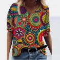 thumbnail image 2 of AMERTEER Mode Femmes Été T-Shirt Imprimé Manches Courtes Col Rond Tee Décontracté Hauts T-Shirt pour Femmes, 2 of 3