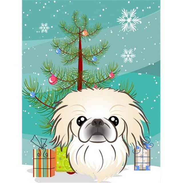 Carolines Treasures BB1593GF Christmas Tree And Pekingese Flag Garden Size