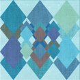 thumbnail image 1 of Ahgly Company Tapis d'Intérieur Lavable à la Machine, Carré, Transitionnel, Bleu Ivy Bleu, Tapis de Zone, 4 Pieds Carré, 1 of 7