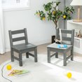 thumbnail image 3 of Gymax 2 Pcs Chaises pour Enfants Intérieur Extérieur Robuste Tout Temps Chaise d'Apprentissage pour Enfants Gris, 3 of 8