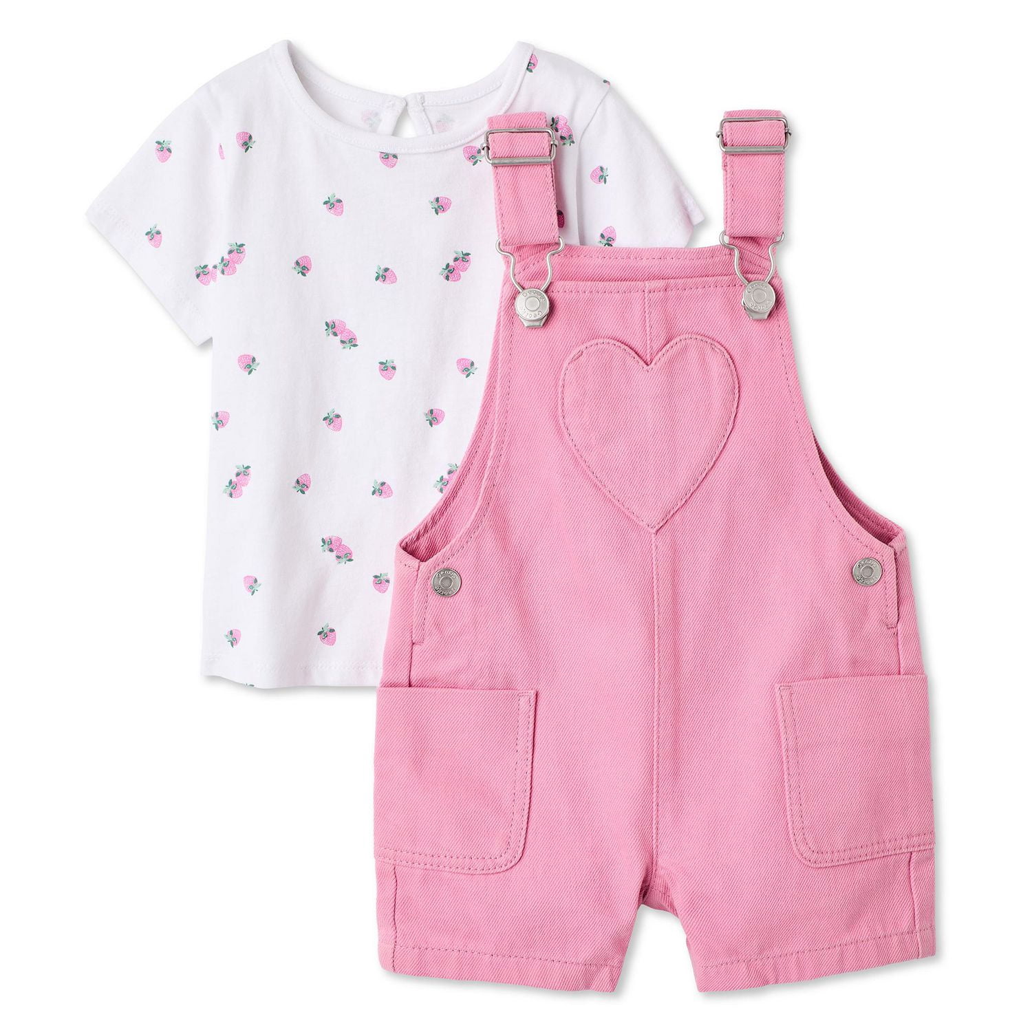 George Baby Girls' Two Piece Short Overall Set