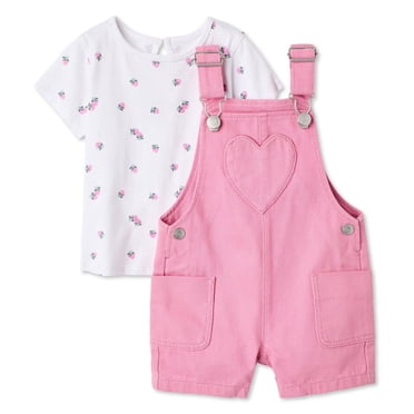 Ensemble 2 pièces avec salopette courte George pour bébés filles