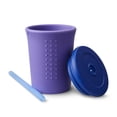thumbnail image 3 of GoSili Straw Cup, 12oz. Purple/Cobalt, 3 of 8
