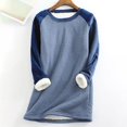 thumbnail image 2 of Chandail en Molleton Doublé Sherpa en Polaire pour Femmes, Chandail Chaud d'Hiver, Col Rond, Automne, Tunique de Détente, Rouge Melon D\'eau 2TG, 2 of 6