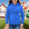 thumbnail image 2 of PMVFHDE Liquidation Chandail à Col Rond Enfant Enfant Tout-Petit Garçons Filles Manches Longues Imprimés de Lettres Chaud Chandail à Capuchon Chandail Hauts Chandails pour Enfants, Bleu Foncé, 4-5 Ans, 2 of 4