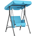 thumbnail image 1 of Outsunny Chaise Balançoire de Patio 1 Place avec Auvent Réglable et Coussins, 1 of 9